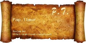 Pap Timur névjegykártya